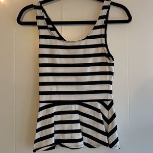 Stripped peplum top